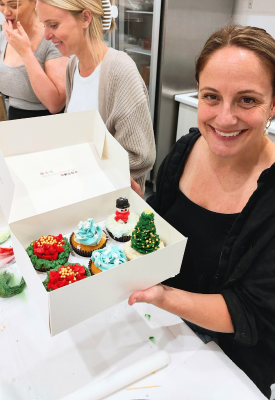 Christmas Cupcakes Class with Bubbles