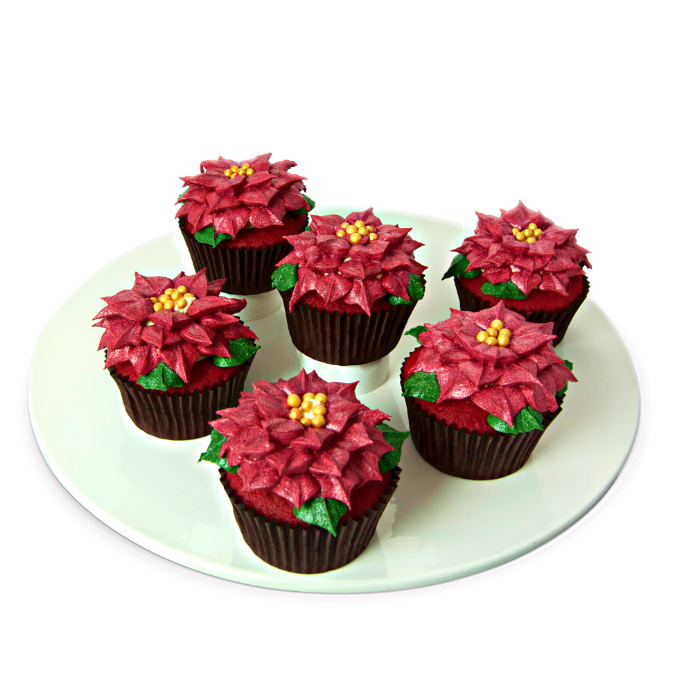 Poinsettia Cupcakes